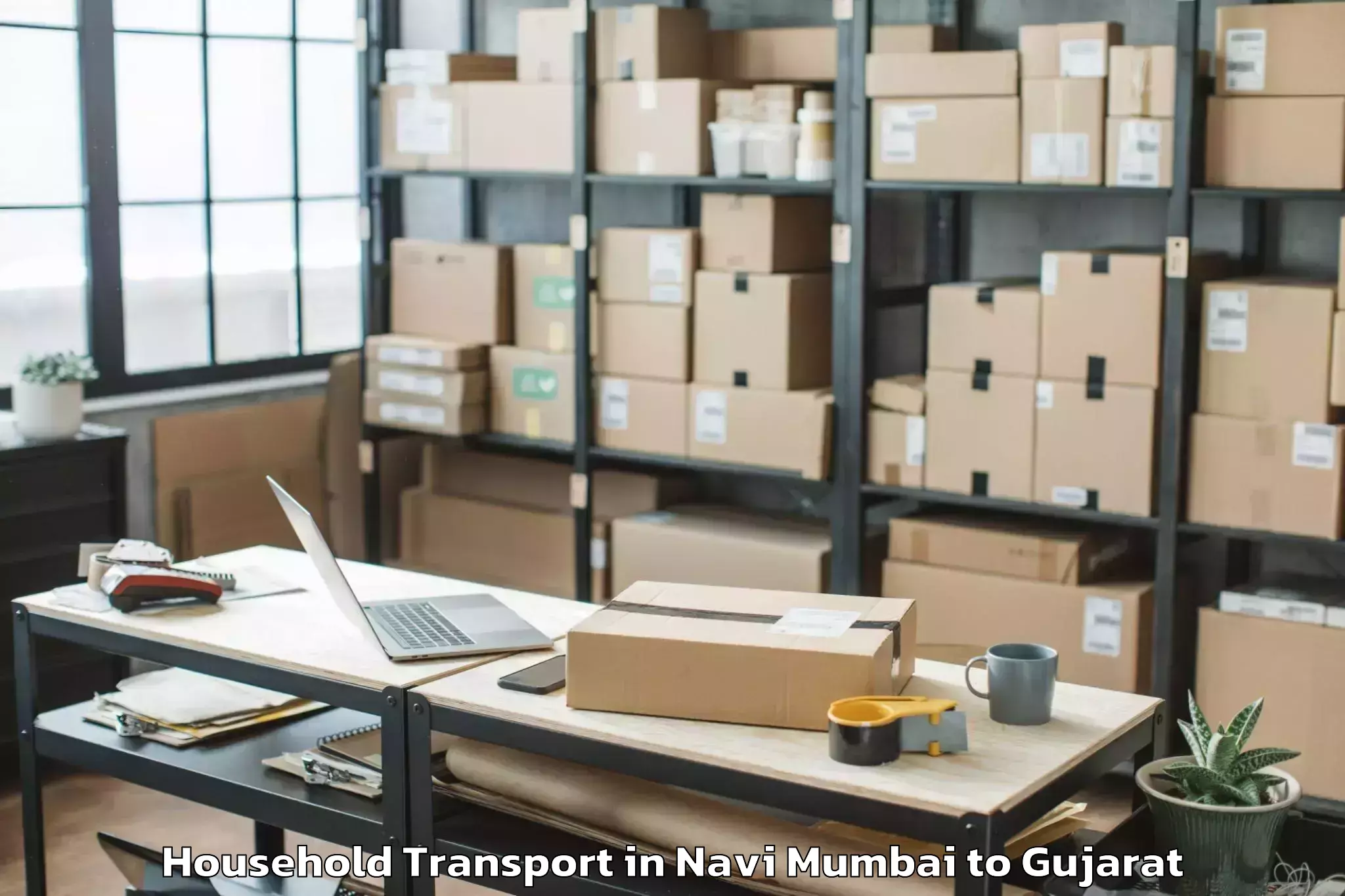 Book Navi Mumbai to Manavadar Household Transport